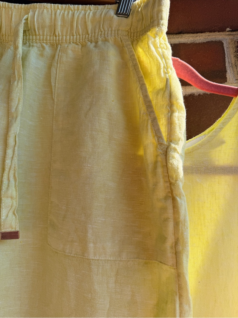 Lime Yellow Mix & Match Linen Set Large EUC - Picture 5 of 14